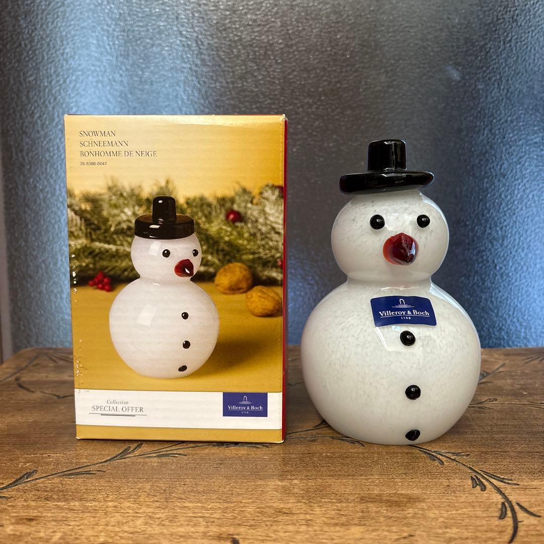新品未使用　ビレロイ&ボッホ　クリスマス　雪だるま　ガラスオブジェ