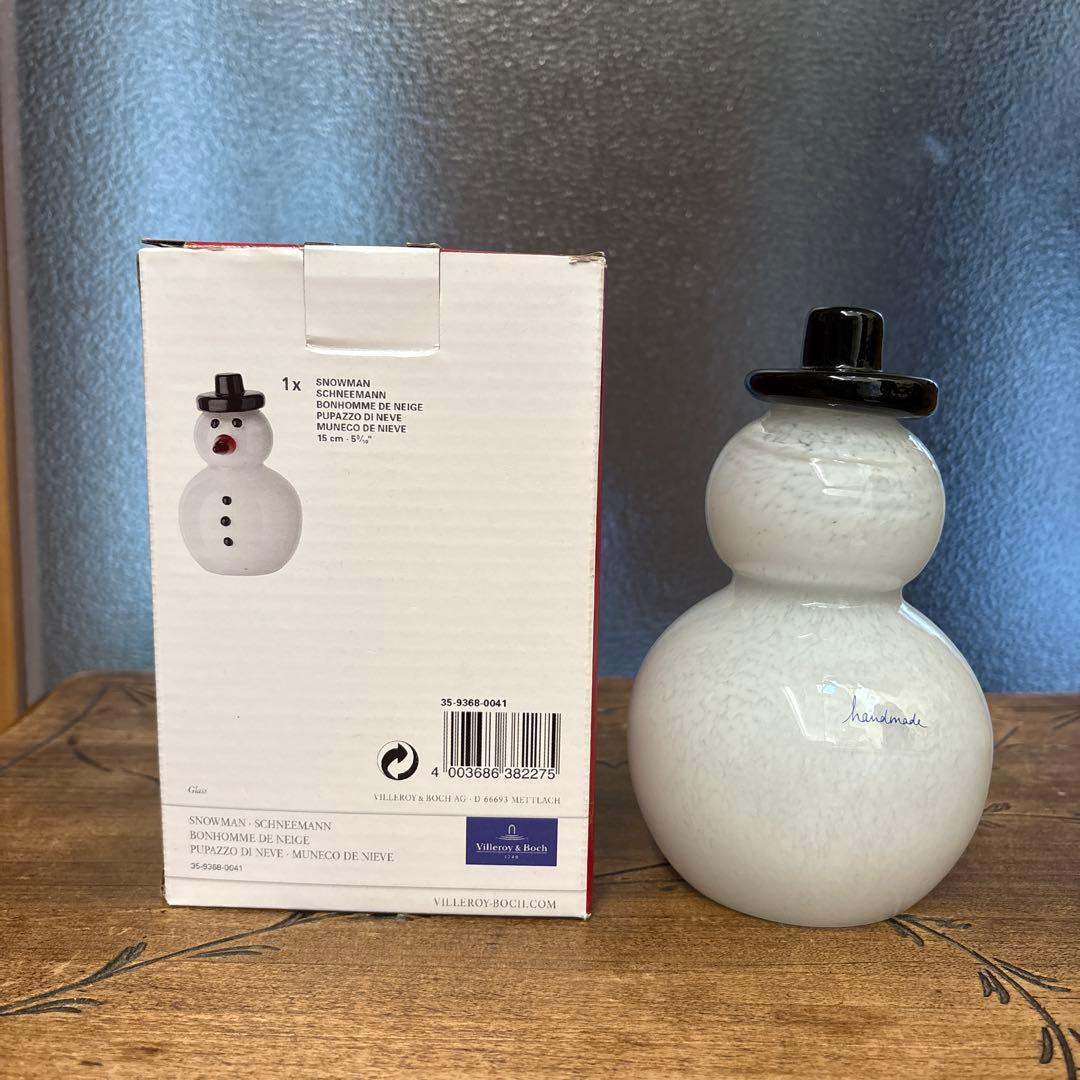 新品未使用　ビレロイ&ボッホ　クリスマス　雪だるま　ガラスオブジェ