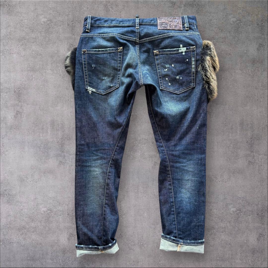 DSQUARED 2ディースクエアード　フォックスファーポケットデニムサイズ38