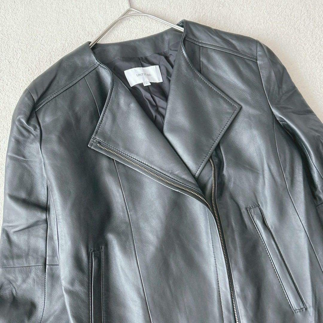 未使用級✨ アンタイトル　レザージップブルゾン　 黒　定価59,400円