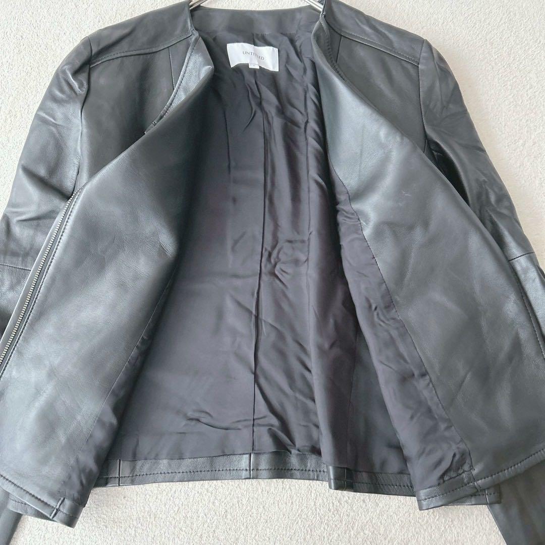 未使用級✨ アンタイトル　レザージップブルゾン　 黒　定価59,400円