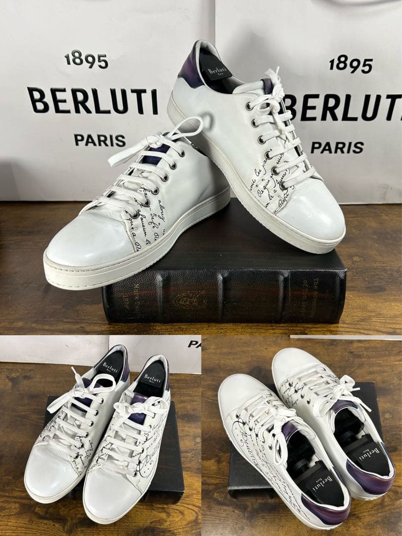 25.1万円　美品 Berluti プレイタイム スクリット スニーカー 9