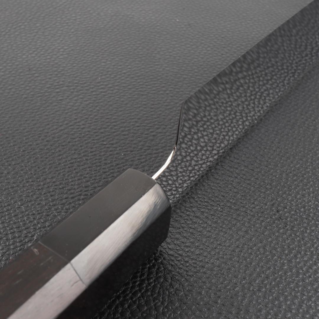 11111フグ引 柳刃包丁 尺寸 鏡面仕上げ 刃は究極の切れ味 黒檀黒水牛八角柄