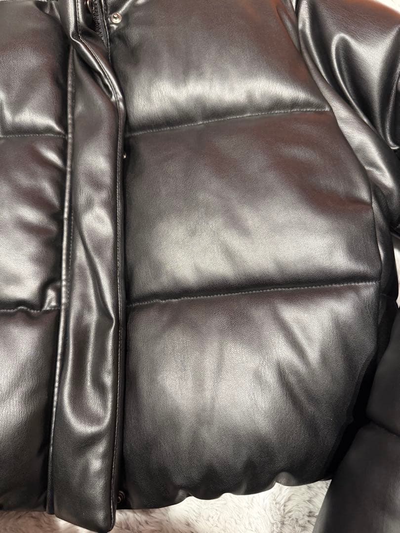 ZARA フェイクレザーパフジャケット XS