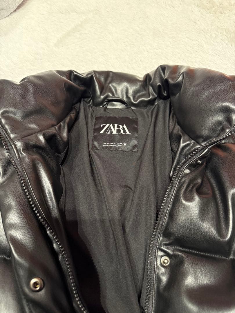 ZARA フェイクレザーパフジャケット XS