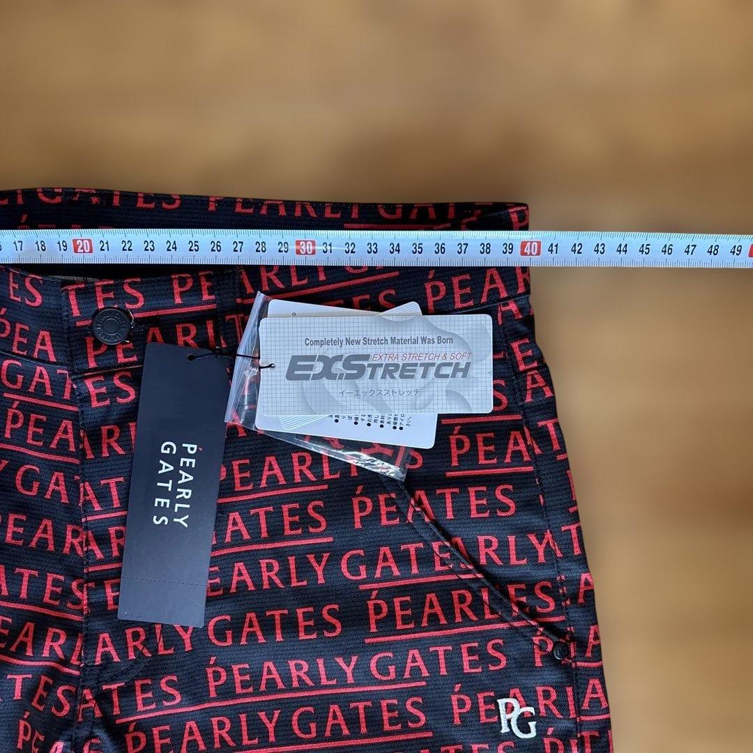 ☆新品☆ PEARLY GATES ストレッチパンツ M ブラック/レッド