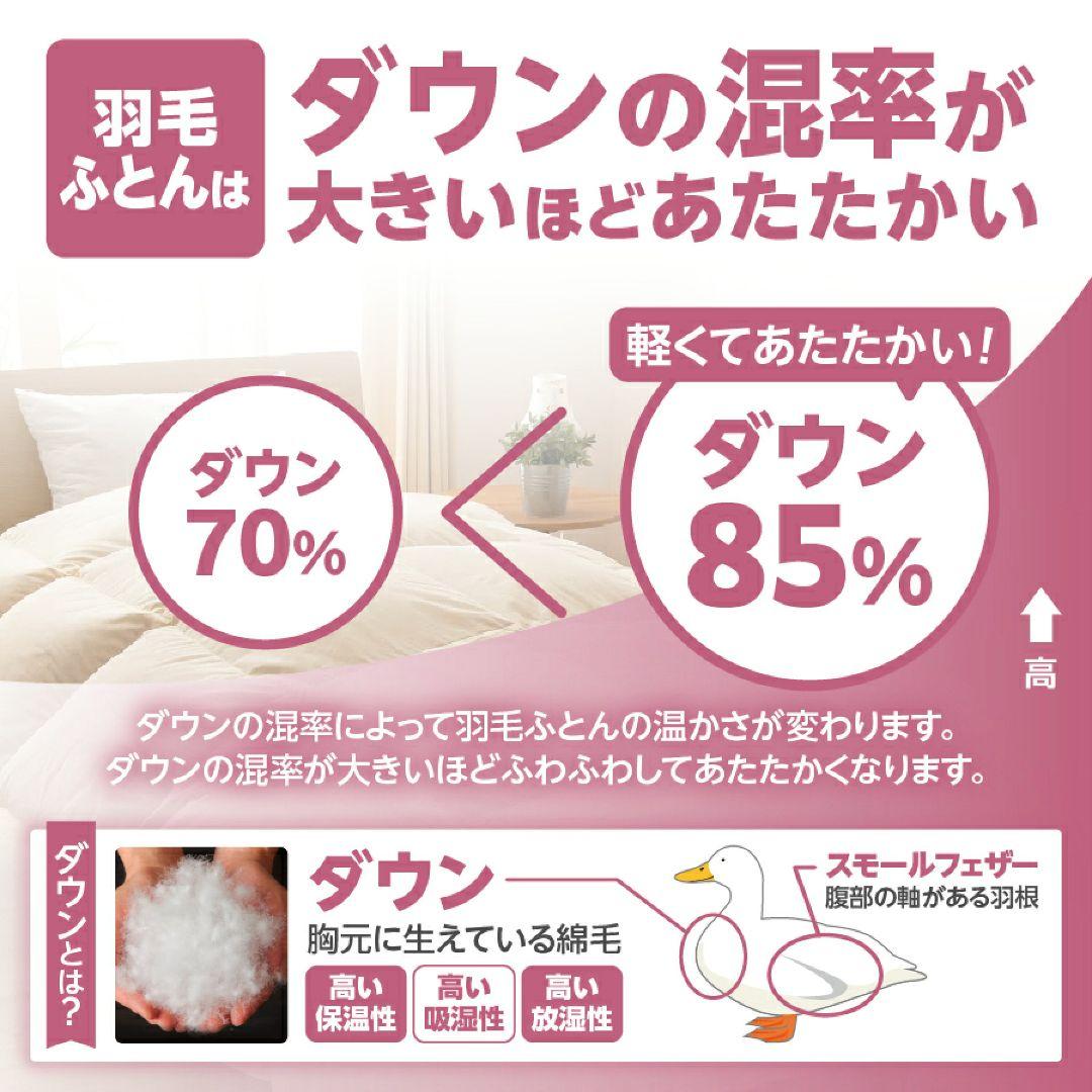 甲州羽毛ふとん 高級羽毛布団　150cm x 210cm