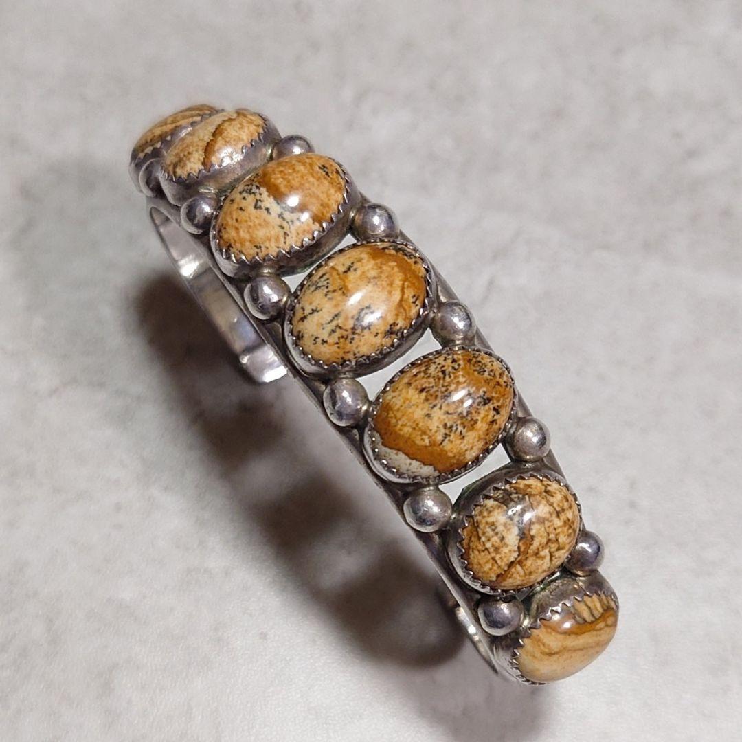 H*o様 NAVAJO ナバホ Picture Jasper 7連バングル 92