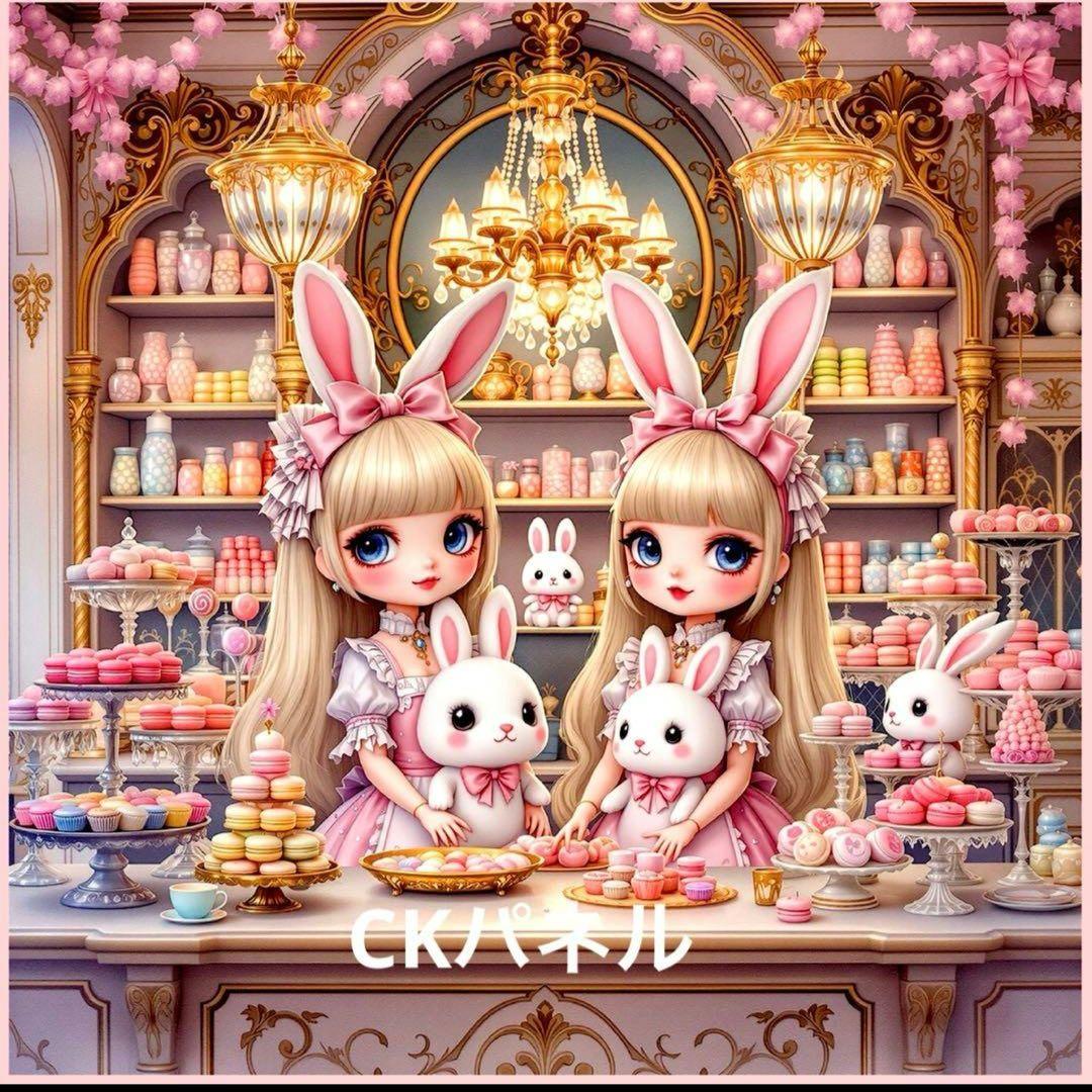 激レア女の子とうさぎパネル生地　ハンドメイド