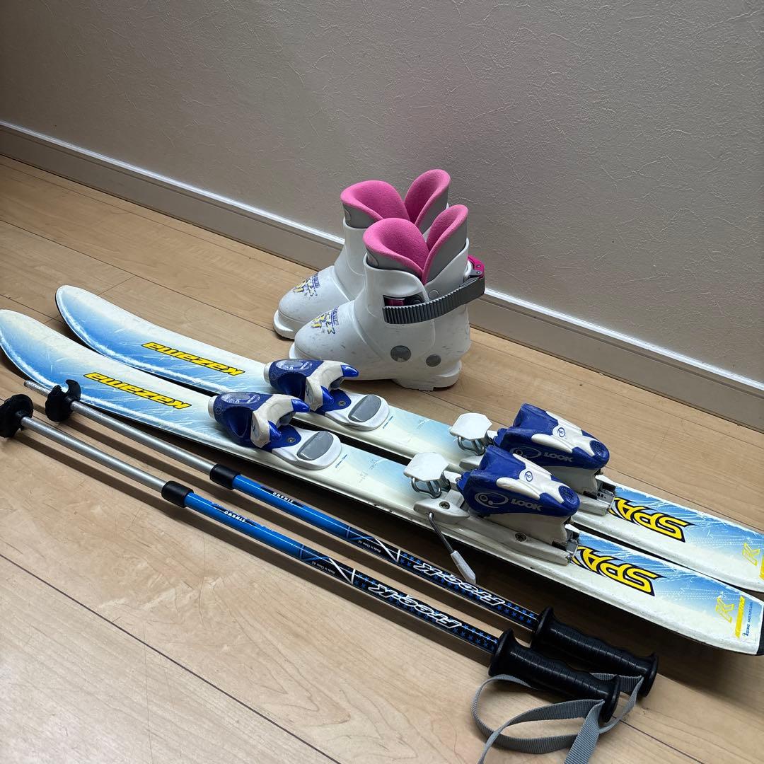 スキー&ストック&ブーツセット　90cm