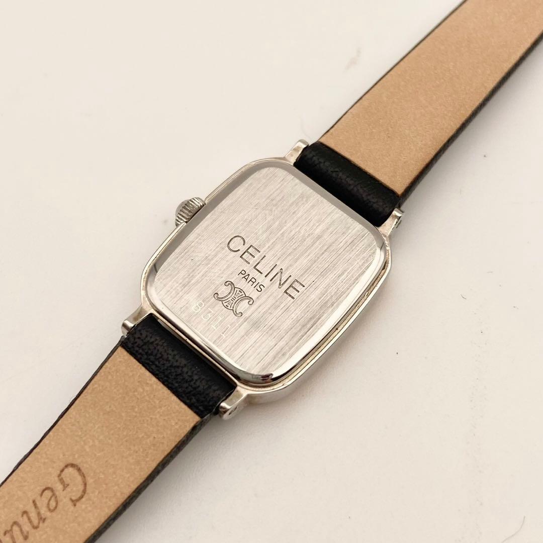 【稼働品】セリーヌ トリオンフ　ロゴ スクエア クォーツ 腕時計 8311