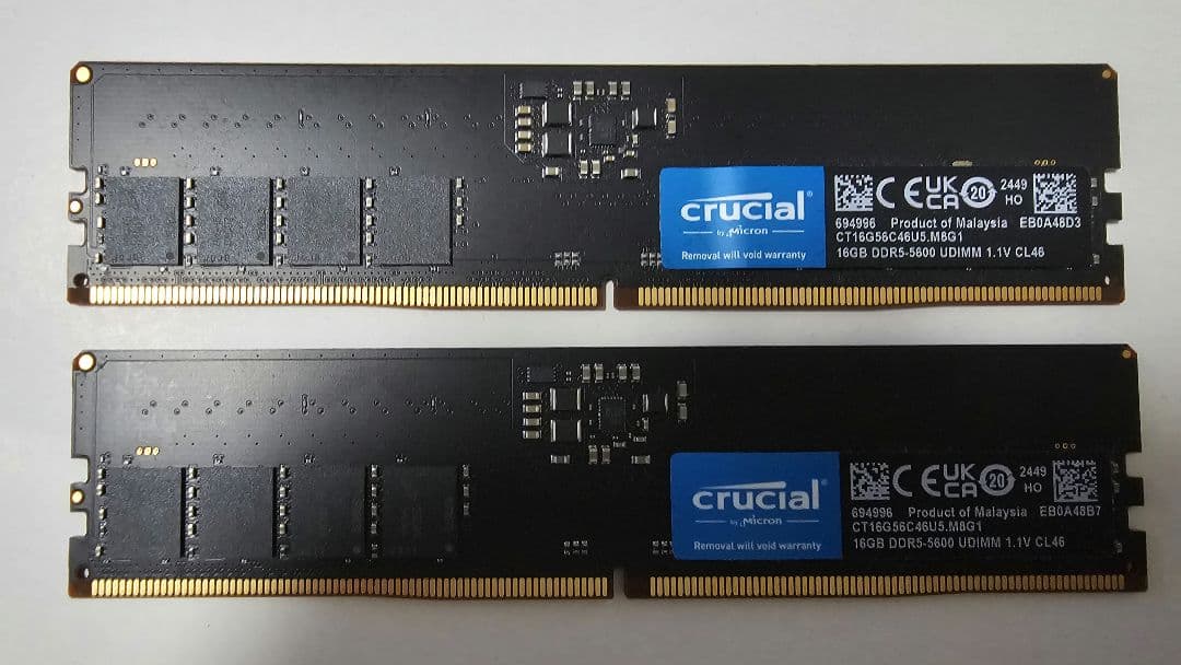 Crucial 32GB (16GBx2) DDR5-5600 メモリ
