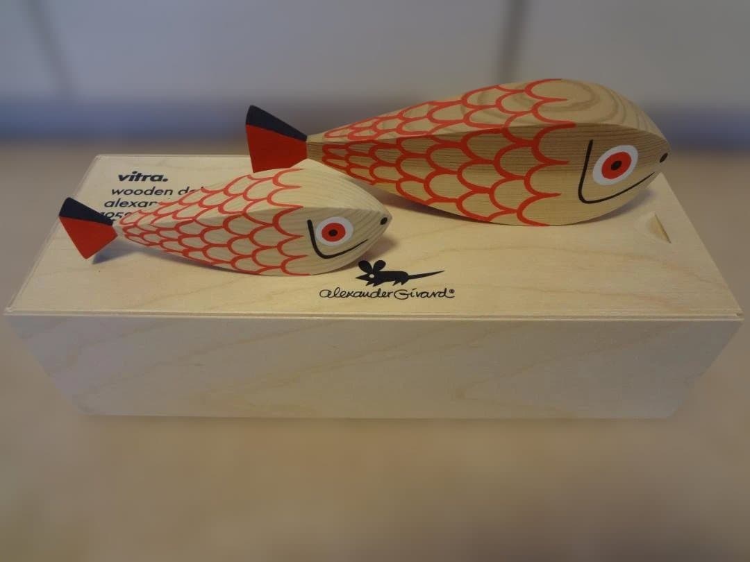 置物 Wooden Dolls Mother Fish & Child