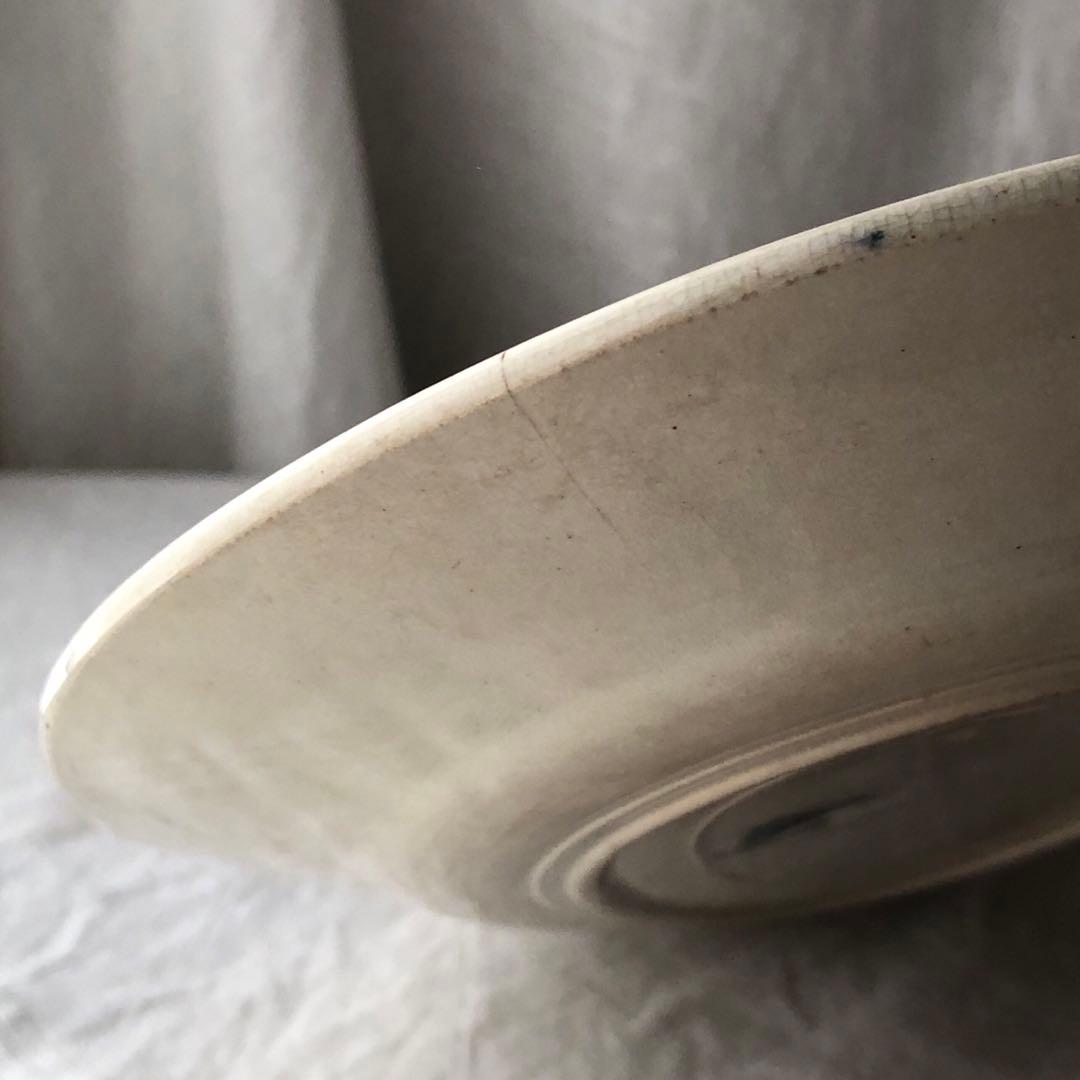 愛らしいオーバルプレート　フランスアンティーク　サンタマン　幸せの使者