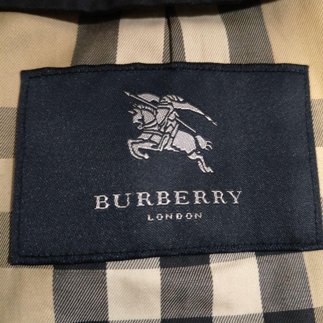 日本製★BURBERRY LONDONネイビーステンカラーコート★M相当