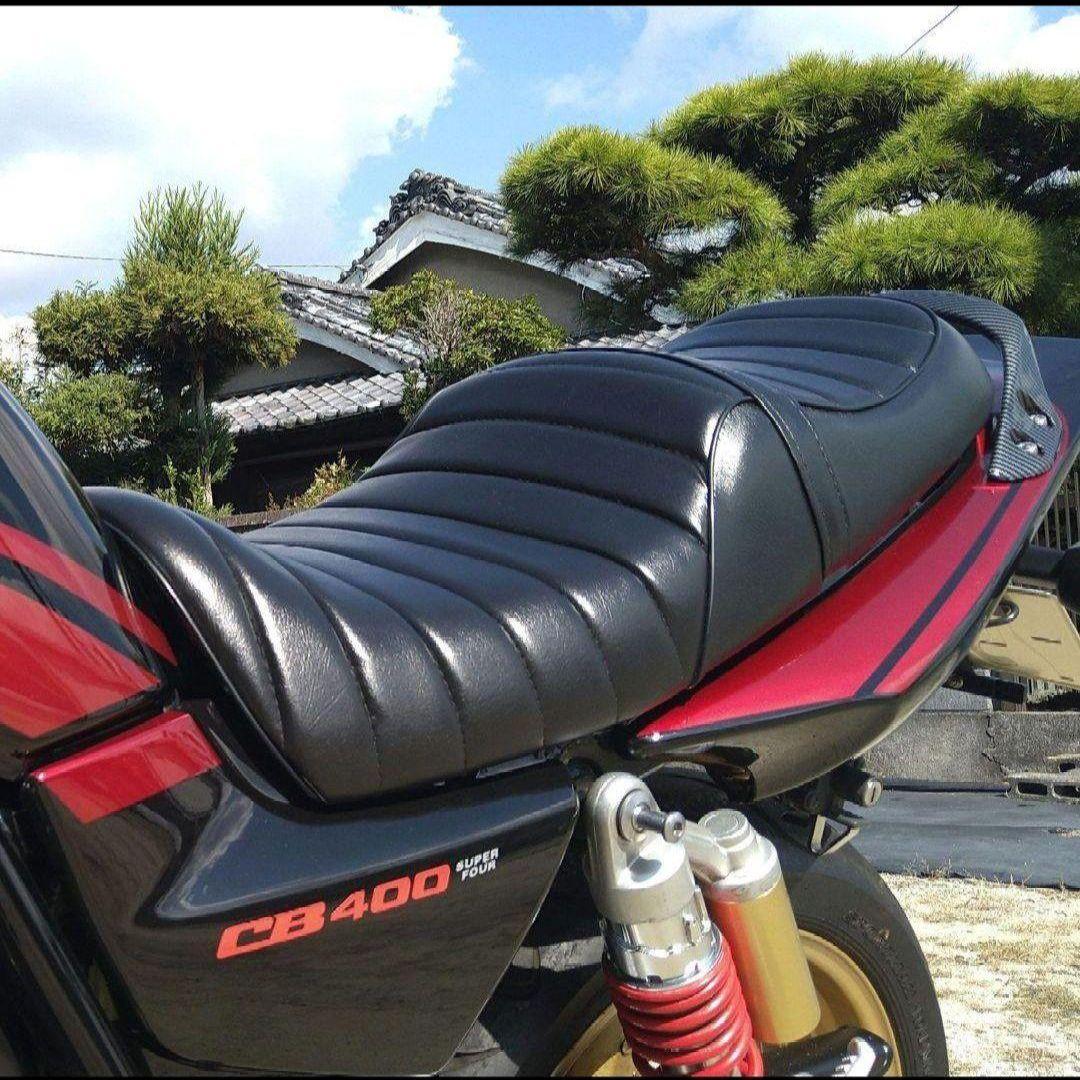 ビンテージ調ブラックレザー　CB400sf タックロールシートnc39 nc42