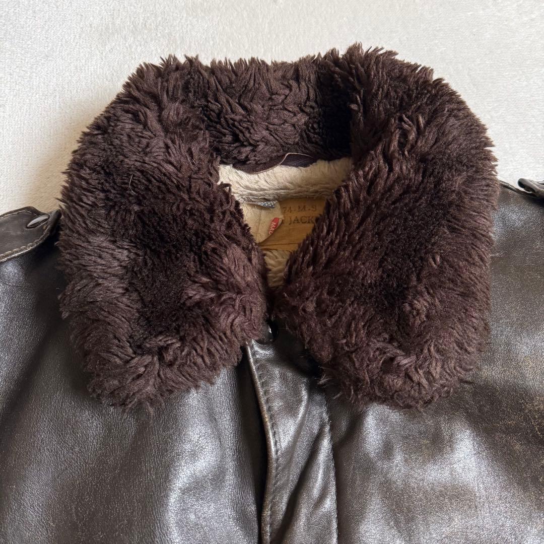 70s Schott レザー フライトジャケット ボア ビンテージ 46