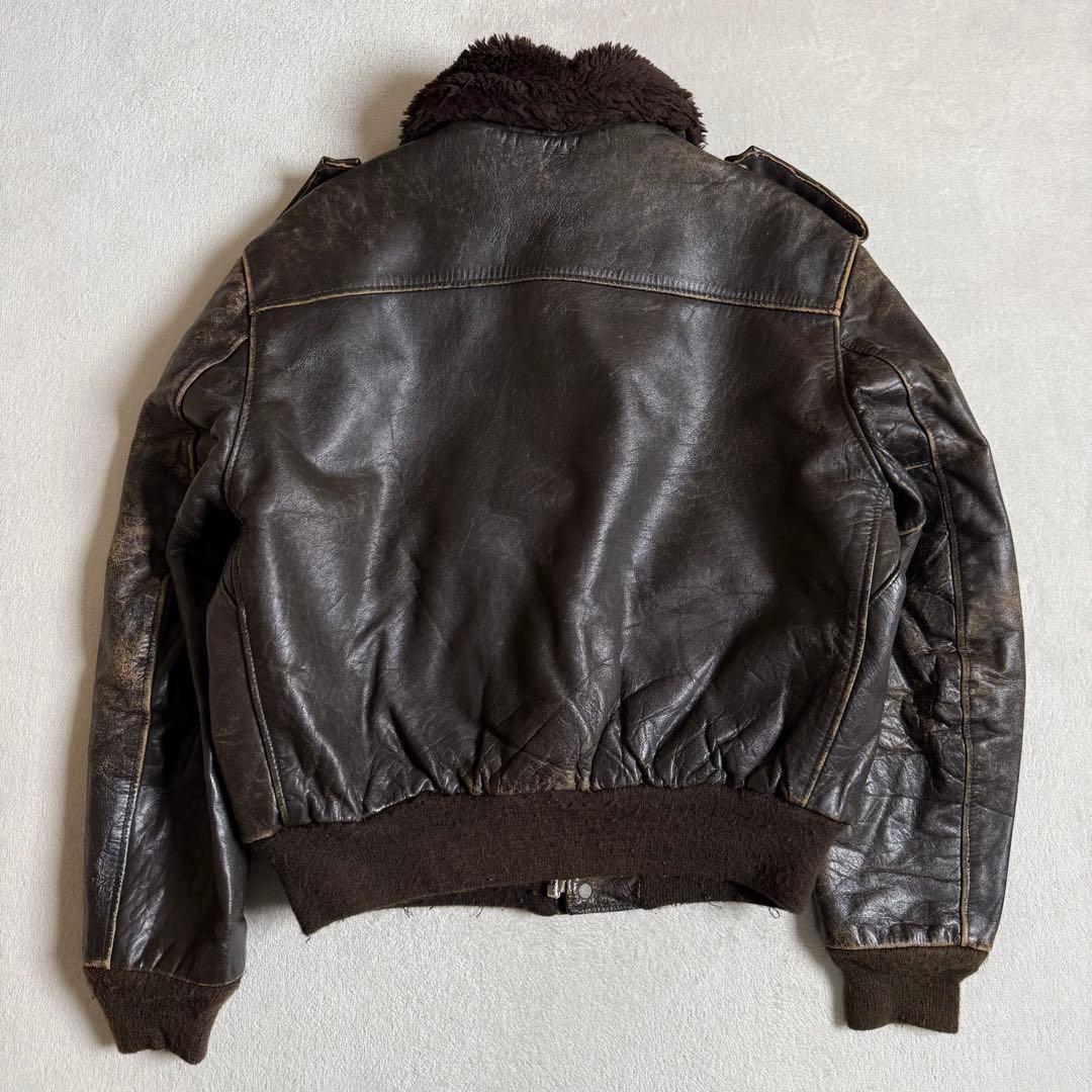 70s Schott レザー フライトジャケット ボア ビンテージ 46