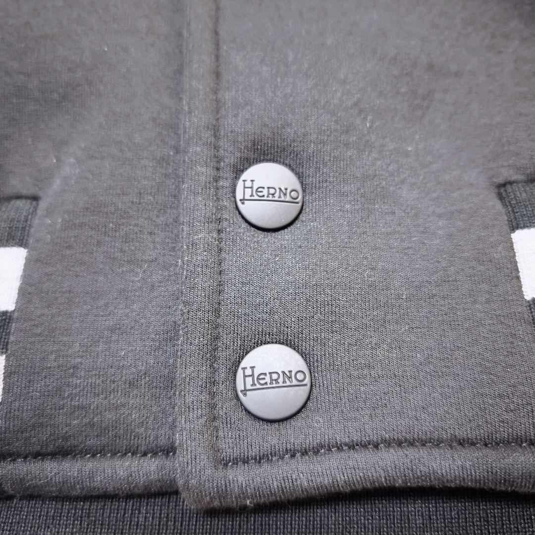 【極美品】22AW HERNO ヘルノ ブランドロゴ ボタンダウン ブルゾン44