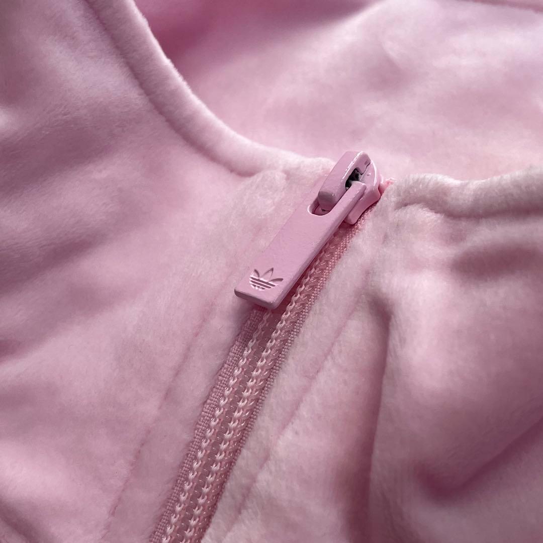 adidas × SNIDEL ベロア トラックジャケット パステル ピンク L