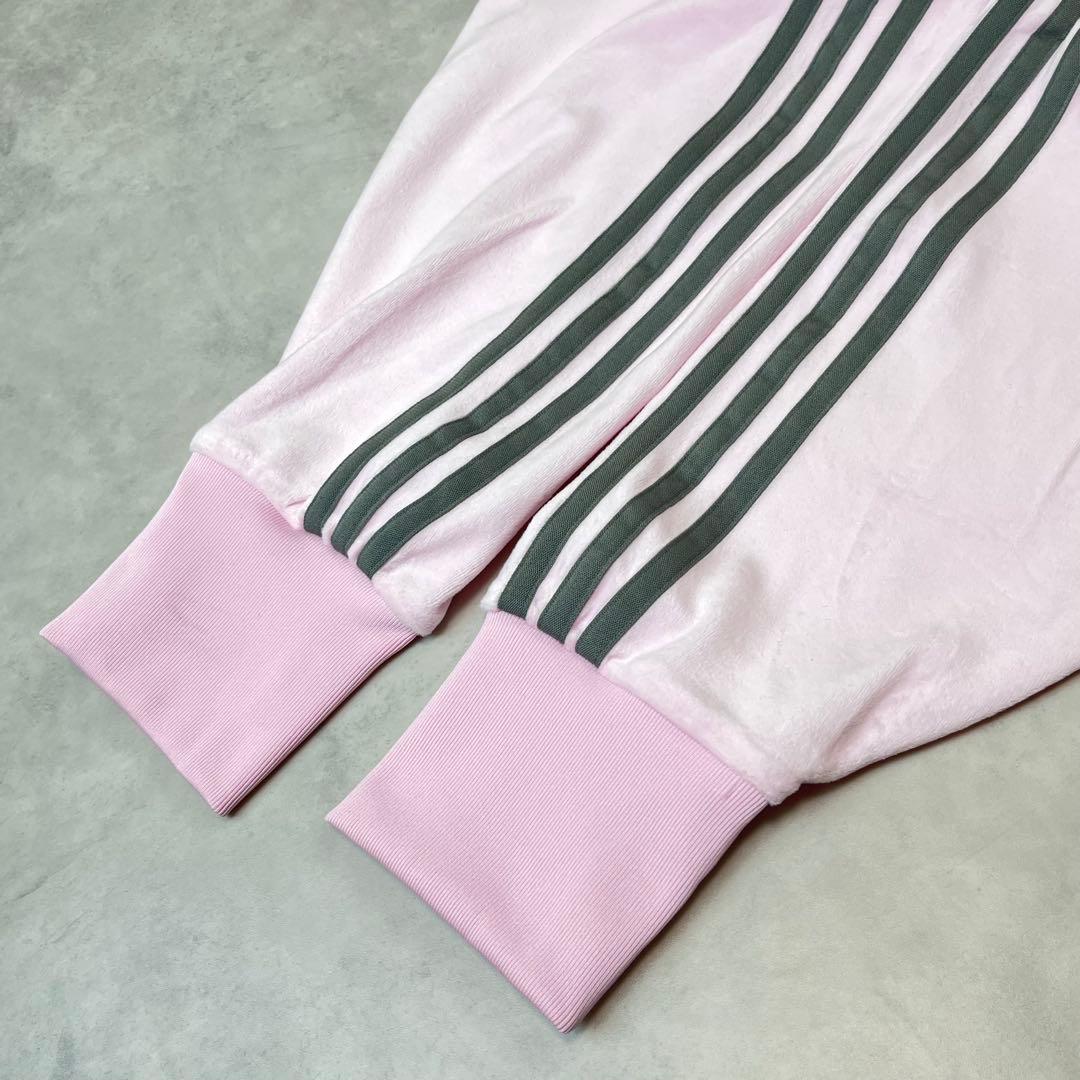 adidas × SNIDEL ベロア トラックジャケット パステル ピンク L