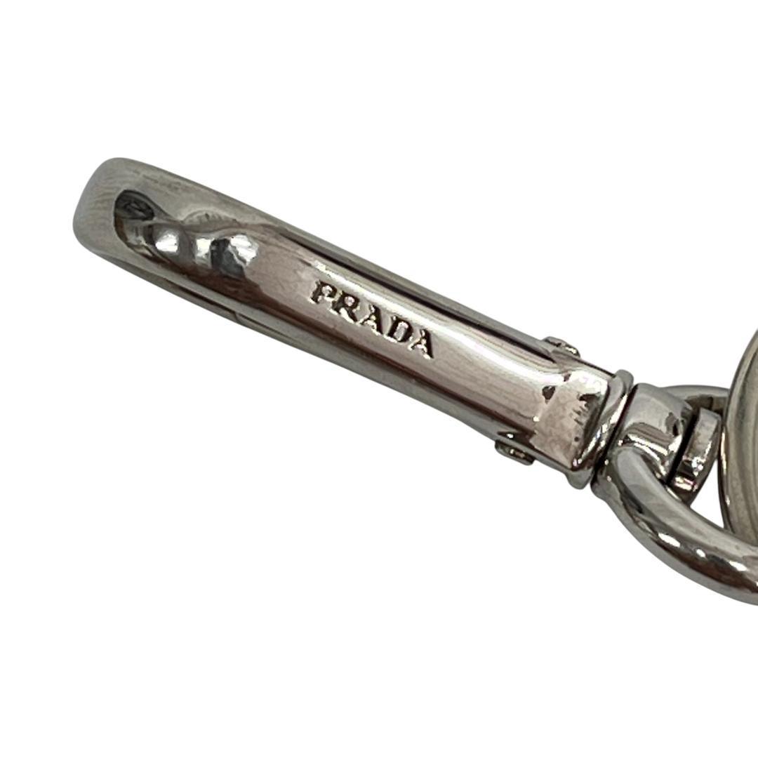 美品 PRADA プラダ キーホルダー ハート チャーム サフィアーノ レザー