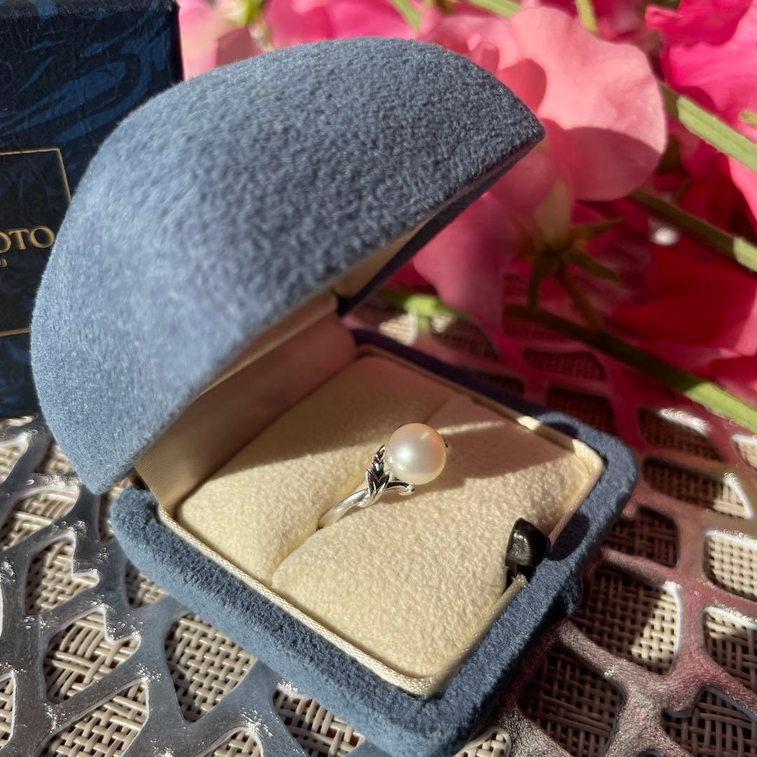 店舗にてクリーニング済　パール　リング　9号