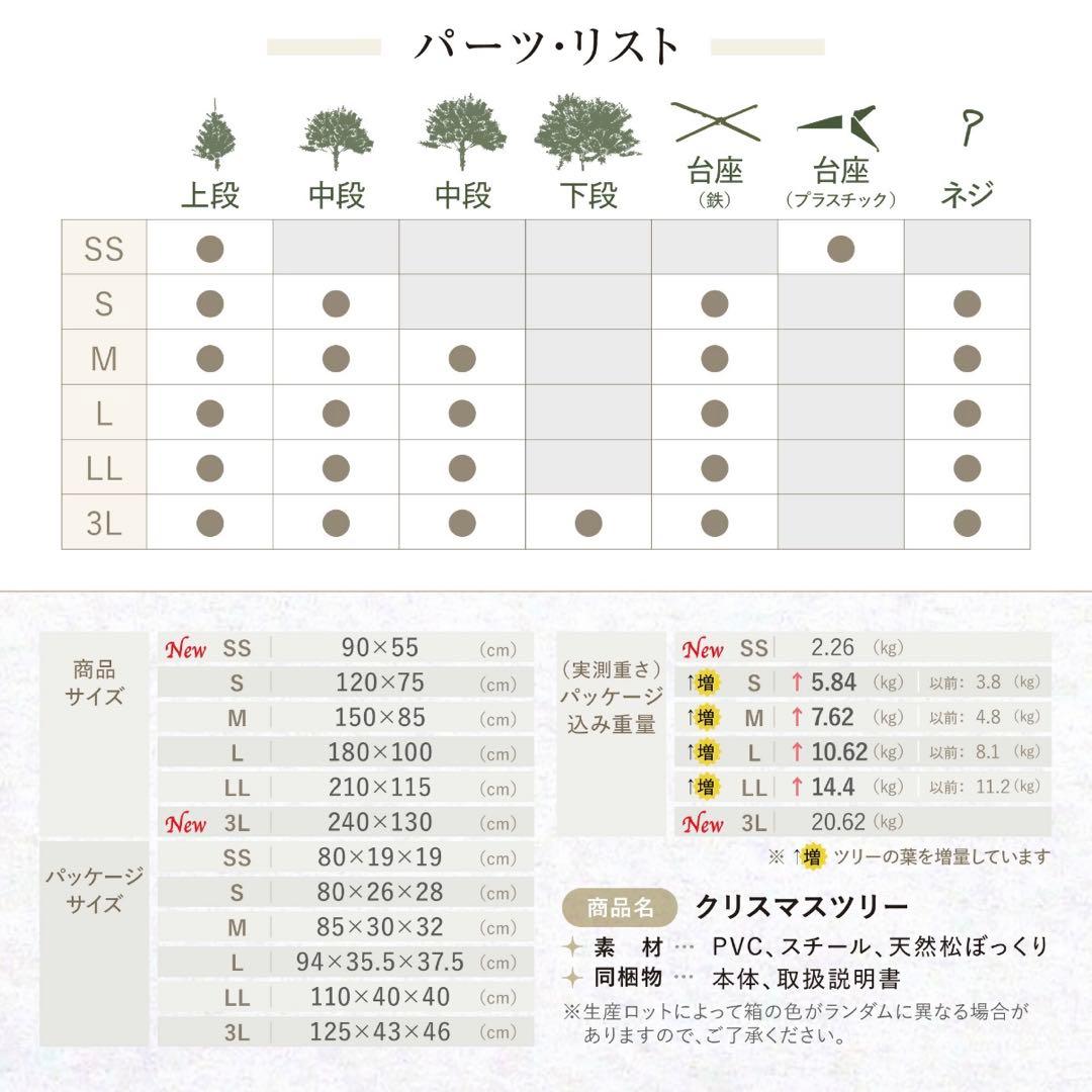 180cm 高密度クリスマスツリー Lサイズ