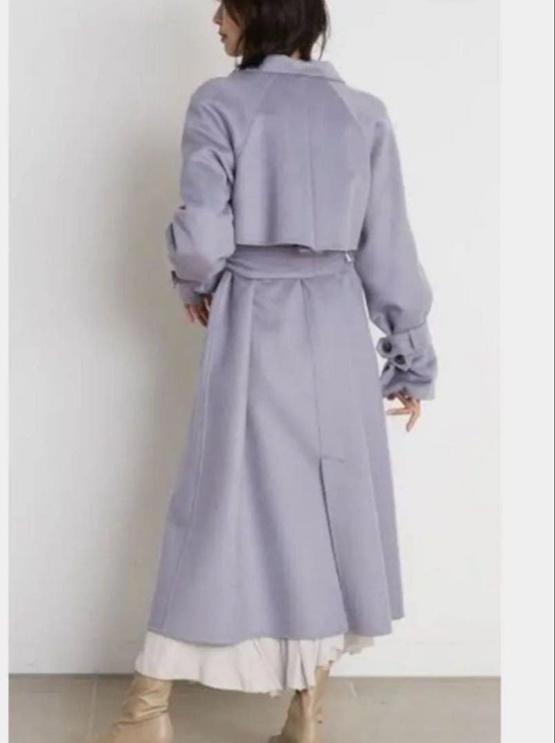 なな　SNIDEL ウロコカシミヤスタンドカラーロングコート S~M
