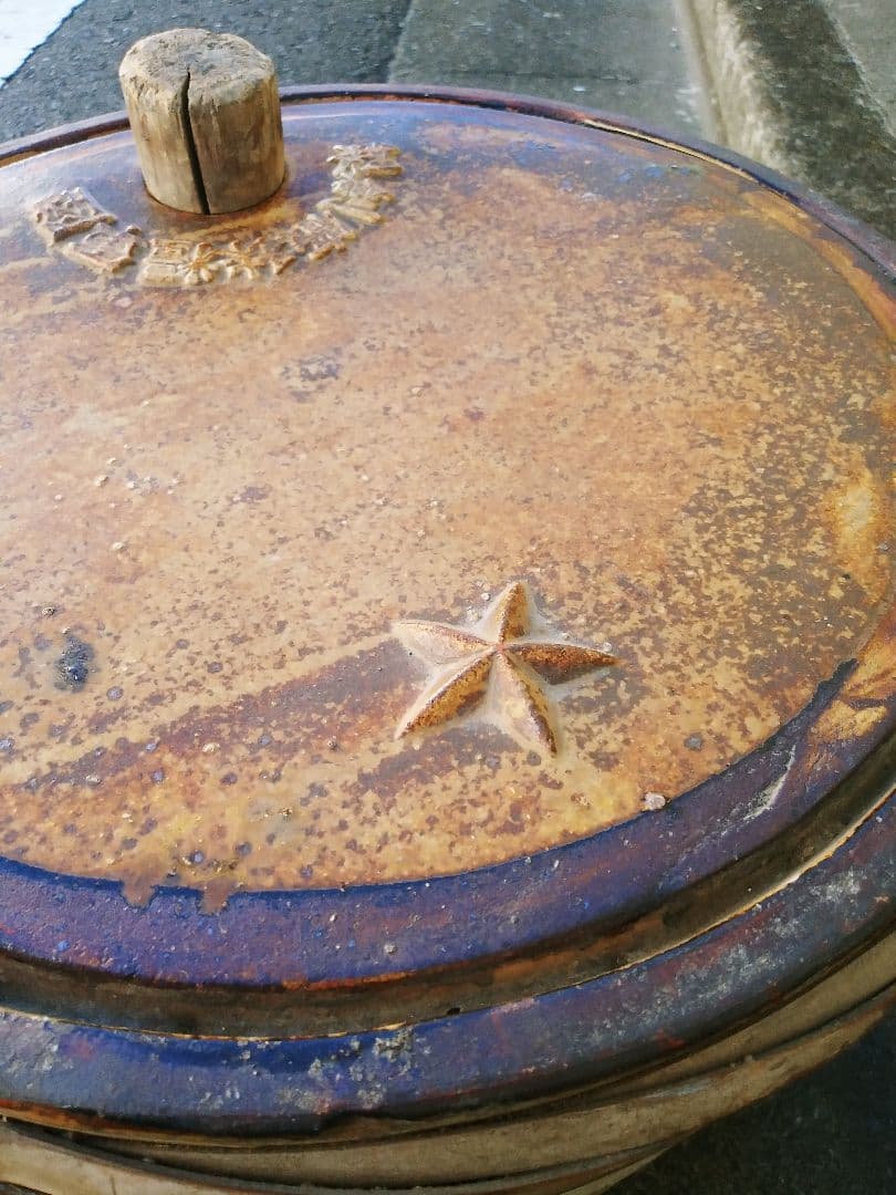 昭和レトロ　石樽　石カメ　樽　カメ　骨董カメ　陸軍　古樽　古カメ