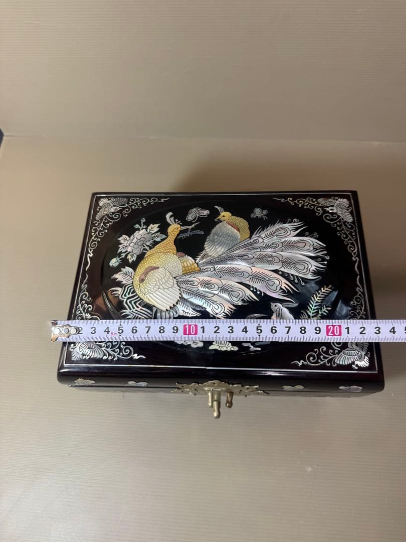 2794 螺鈿細工 花鳥　宝石箱 小物入れ 漆器 アクセサリーケース
