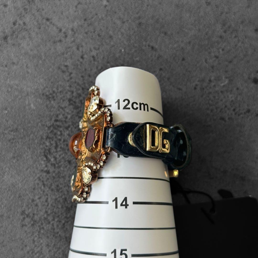 未使用タグ付き✨DOLCE&GABBANA クリスタルクロス　レザーブレスレット