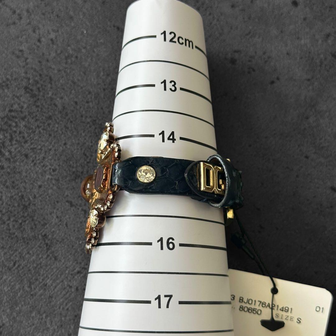 未使用タグ付き✨DOLCE&GABBANA クリスタルクロス　レザーブレスレット