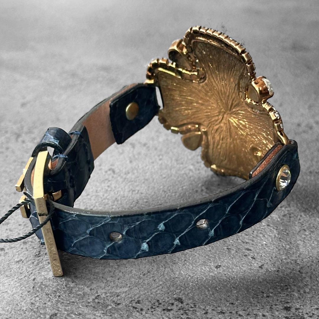 未使用タグ付き✨DOLCE&GABBANA クリスタルクロス　レザーブレスレット