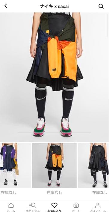 ナイキ x sacai スカート　新品タグ付き未使用品　サイズS