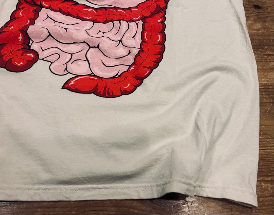 Tシャツ 古着 90s Bay  ベイアイランド 内蔵 騙し絵 白