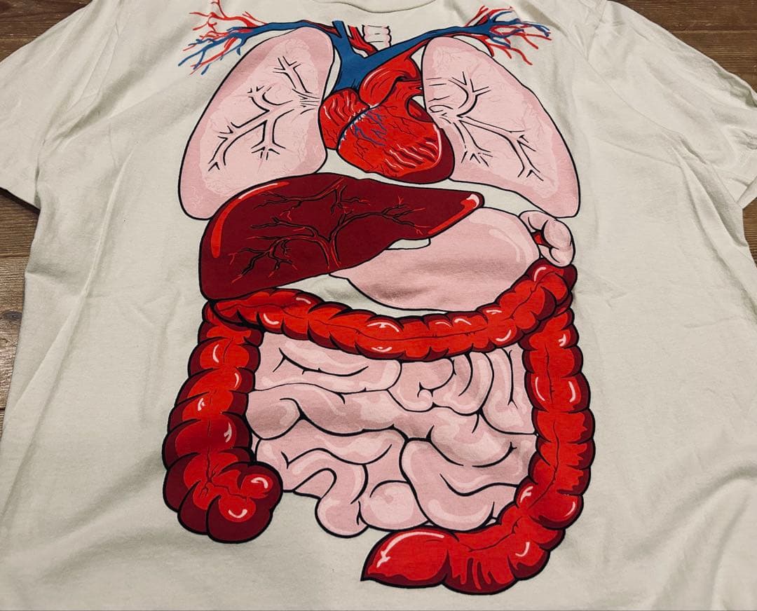 Tシャツ 古着 90s Bay  ベイアイランド 内蔵 騙し絵 白