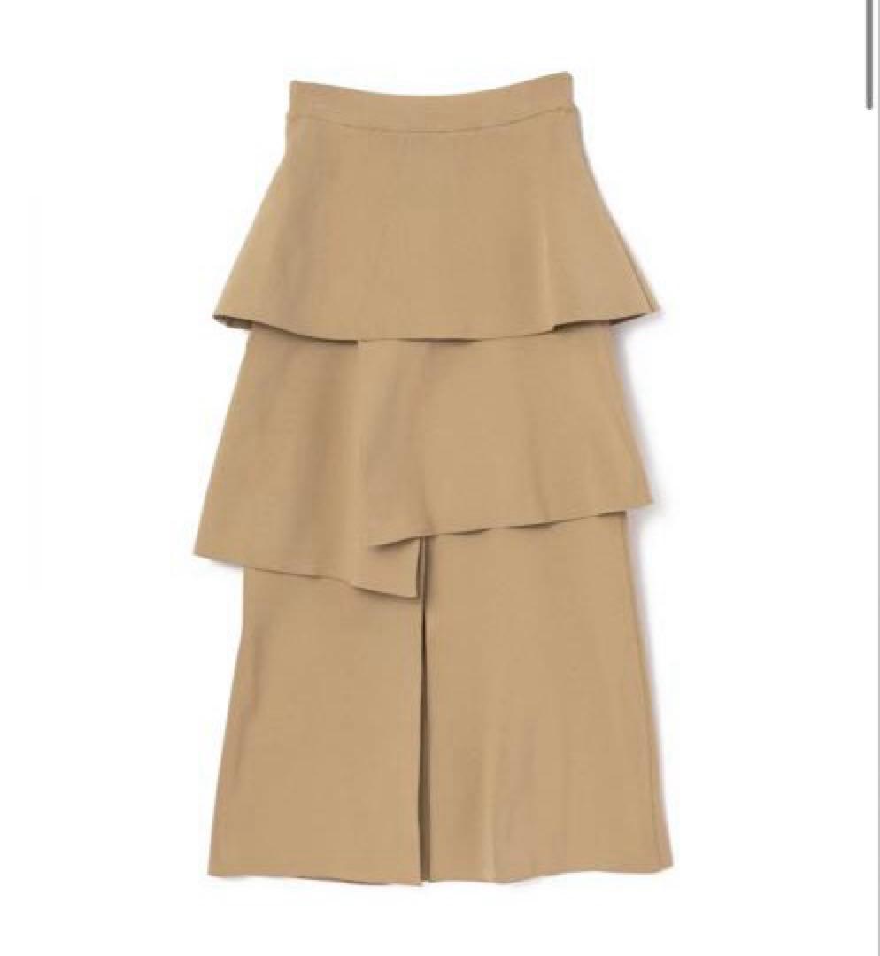 【大人気】PINUE ニットティアードスカート（BEIGE）