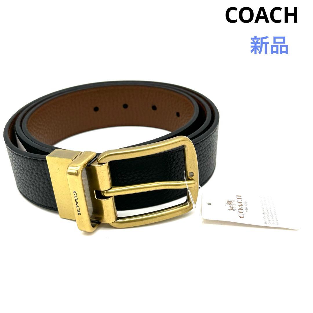 〈新品〉COACH コーチ レザーベルト 黒 ブラック