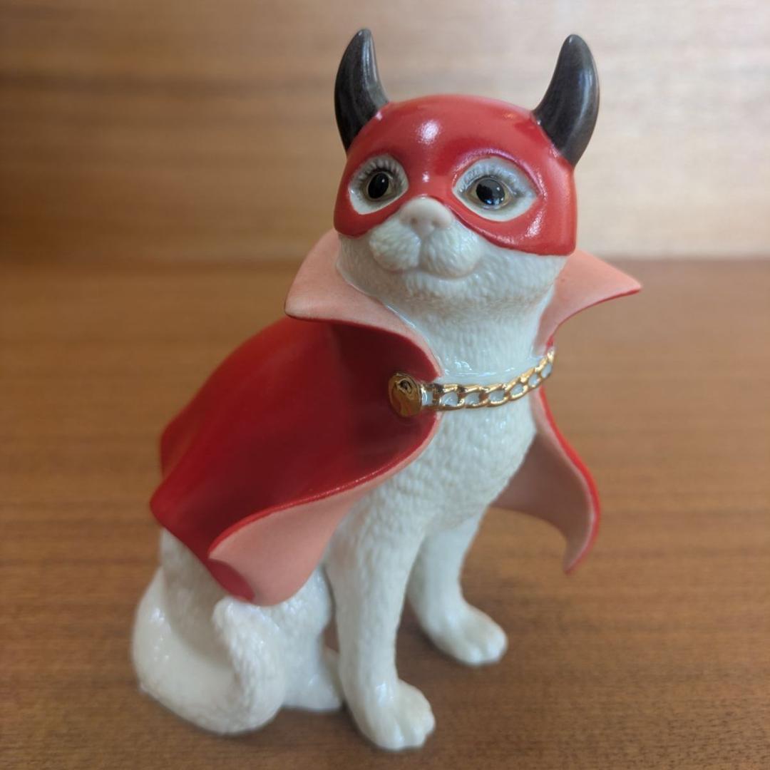 廃盤 レノックス LENOX 小悪魔 猫 フィギュリン 24K金彩 赤マント