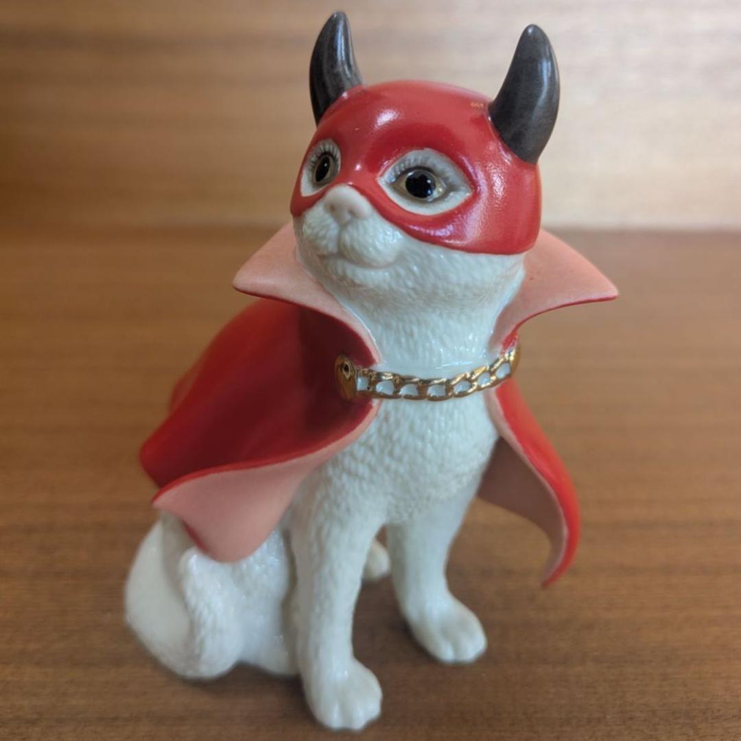 廃盤 レノックス LENOX 小悪魔 猫 フィギュリン 24K金彩 赤マント