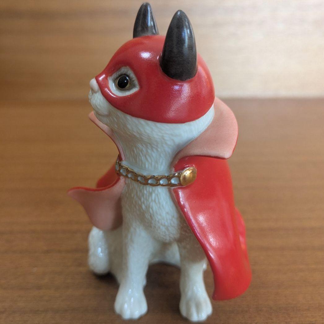 廃盤 レノックス LENOX 小悪魔 猫 フィギュリン 24K金彩 赤マント