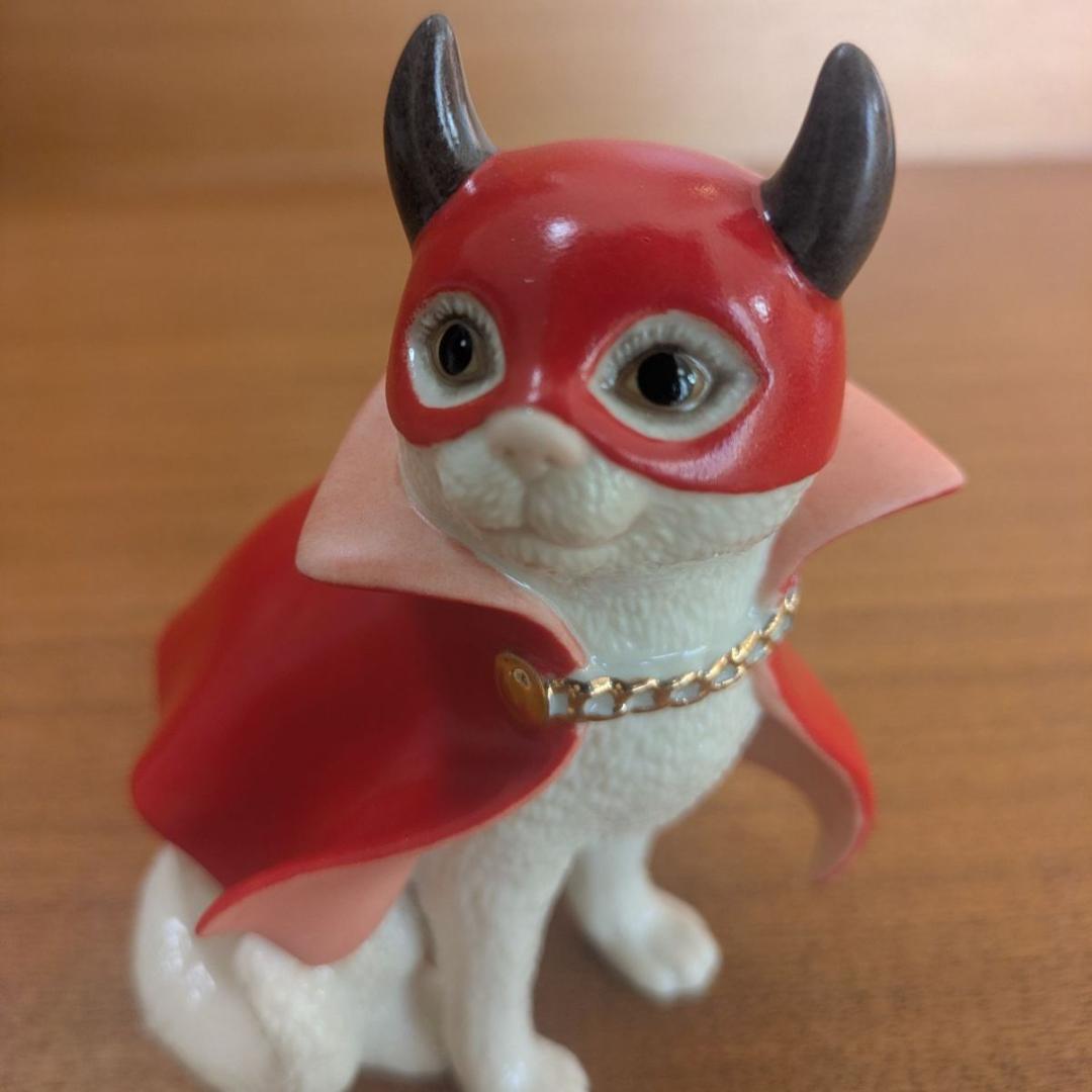 廃盤 レノックス LENOX 小悪魔 猫 フィギュリン 24K金彩 赤マント