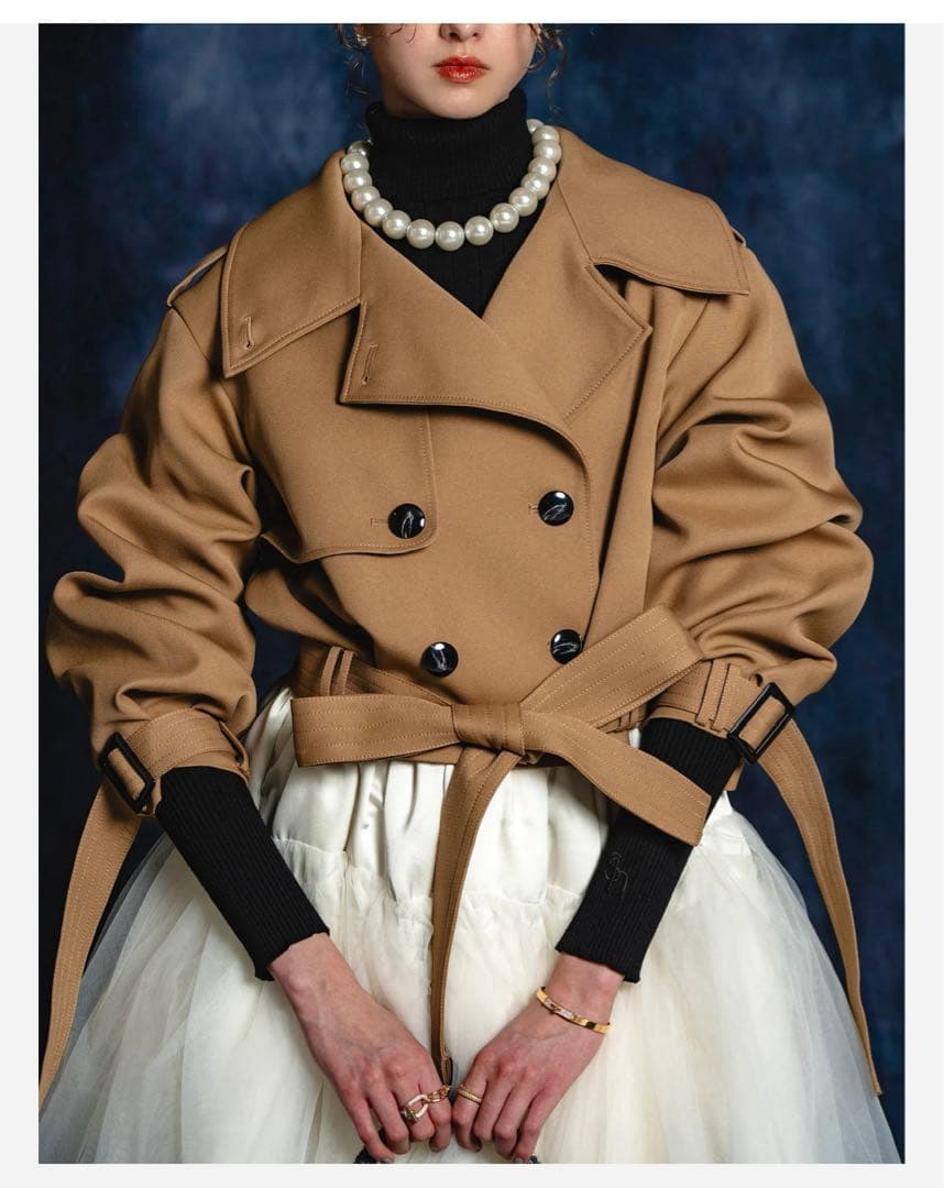 シェリエ sheller 2way short trench coat