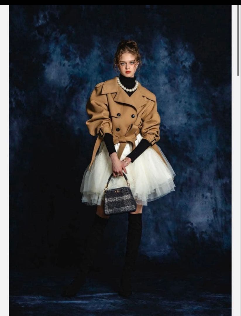 シェリエ sheller 2way short trench coat