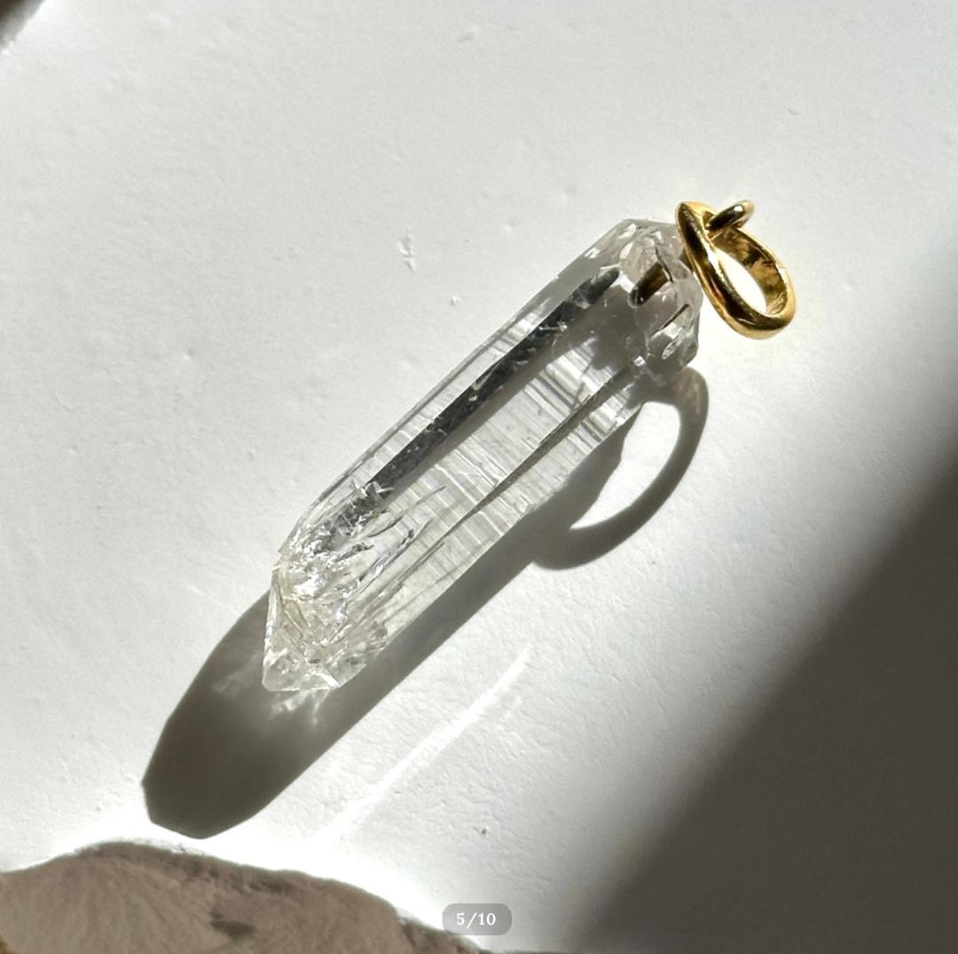 【マニハール水晶】ミニポイント ネックレス（SV925／Gold Plated）