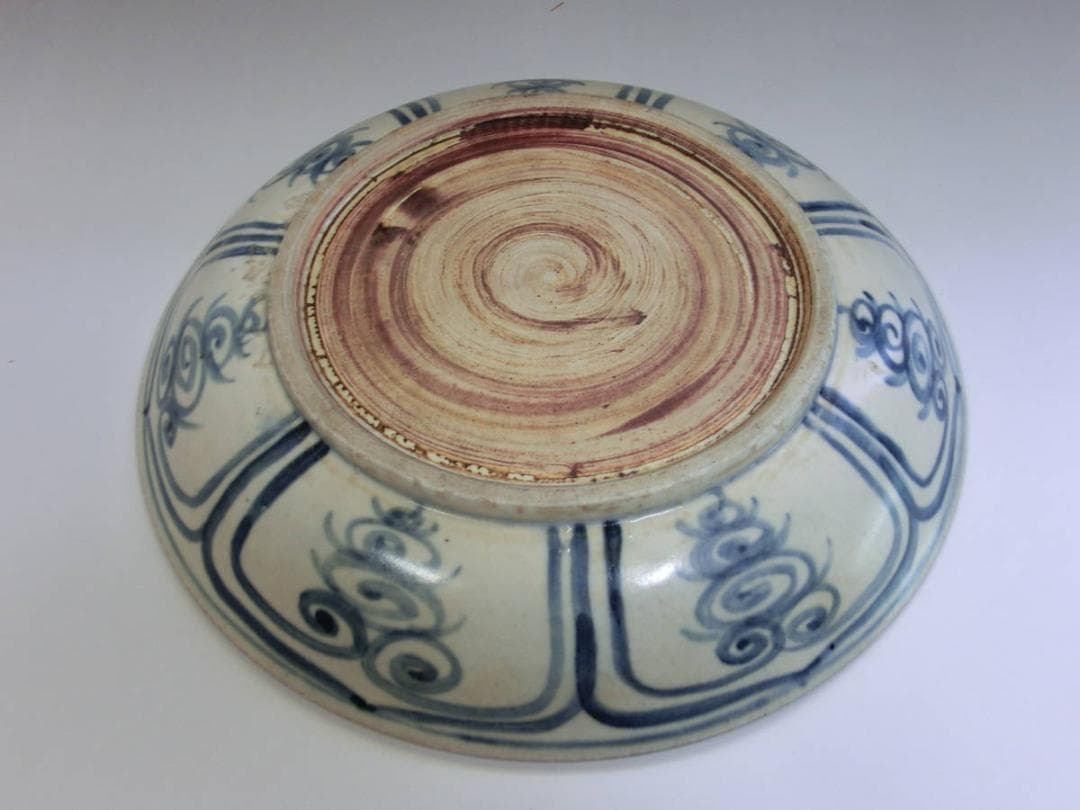 皿■安南呉須魚紋 染付 青華 花唐草 古玩 唐物 中国 古美術 時代物 骨董品■