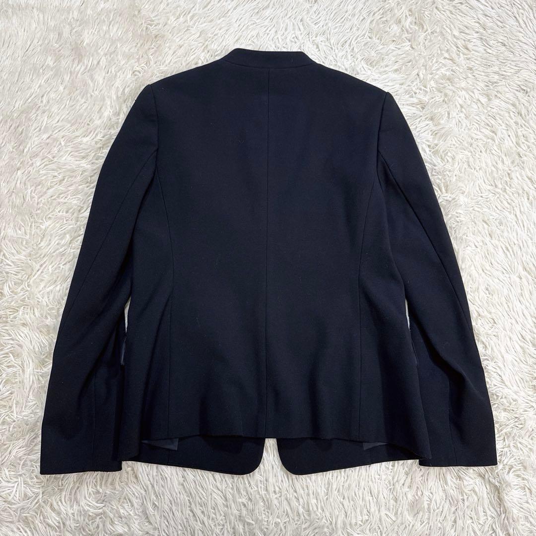 【美品】PLST プラステ スーツ ノーカラー ネイビー M