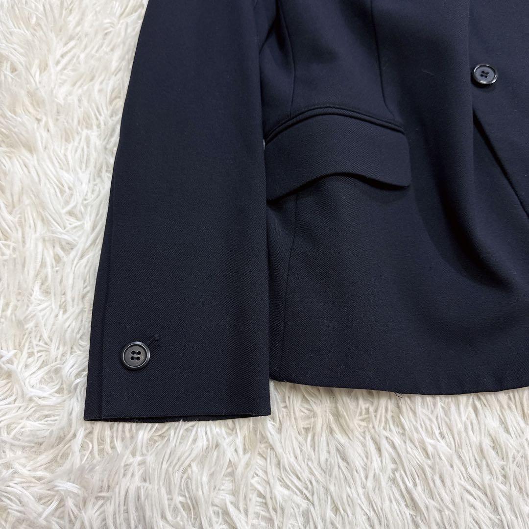 【美品】PLST プラステ スーツ ノーカラー ネイビー M