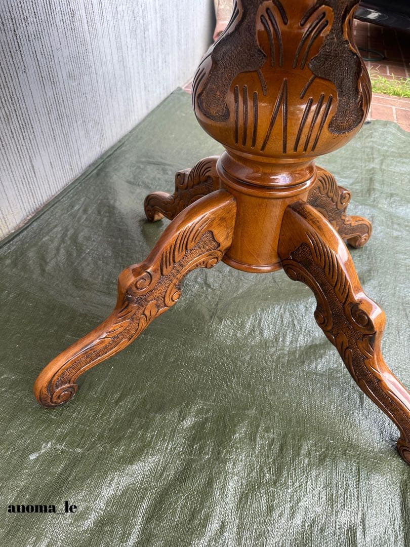 【ラウンドテーブル】イタリア　ATTICA　アッティカ　ロココ調　猫足　象嵌細工